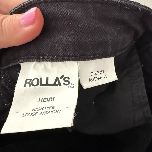 ROLLAS Heid High Rise Loose Straight Black Jeans Size 29 - Picture 7 of 11